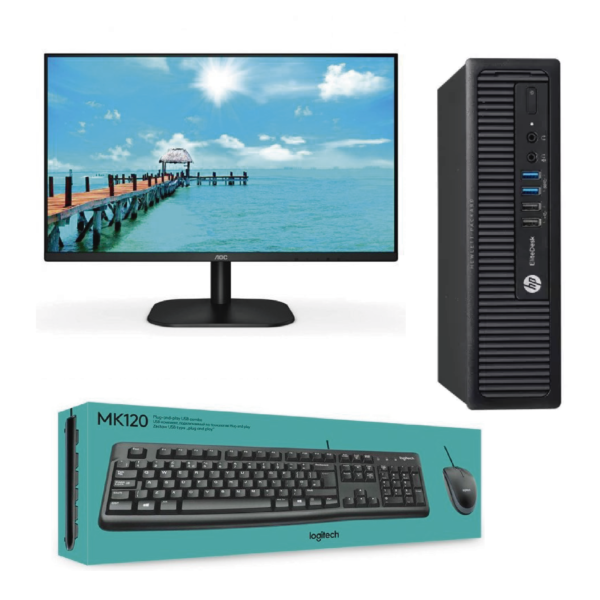 HP EliteDesk 800 G1 USDT Ultra-Slim Desktop + monitor 24' + teclado + ratón